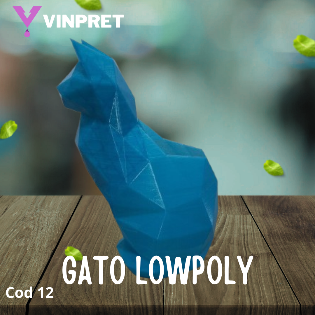 Maceta Gato LowPoly - Imagen 2