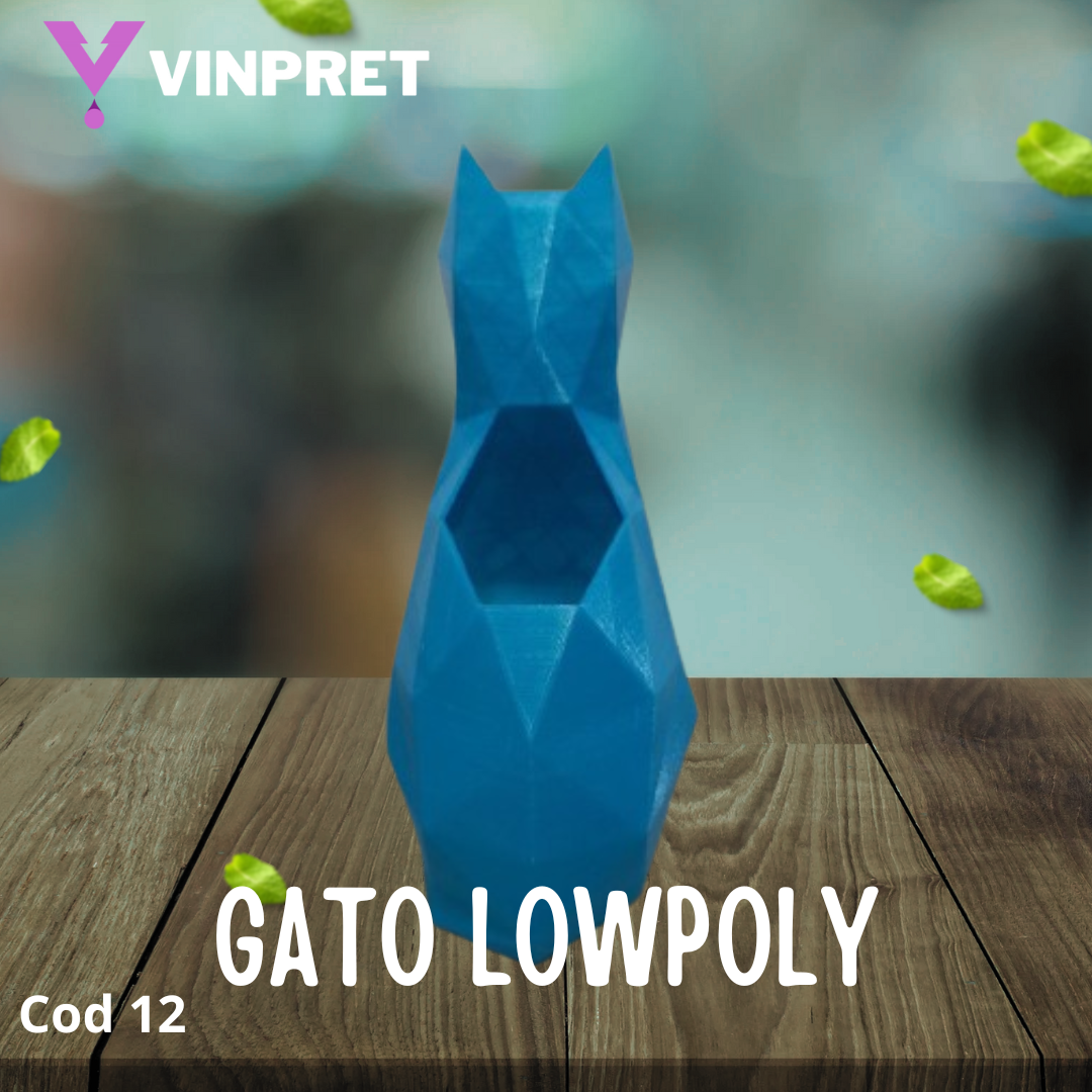 Maceta Gato LowPoly - Imagen 4