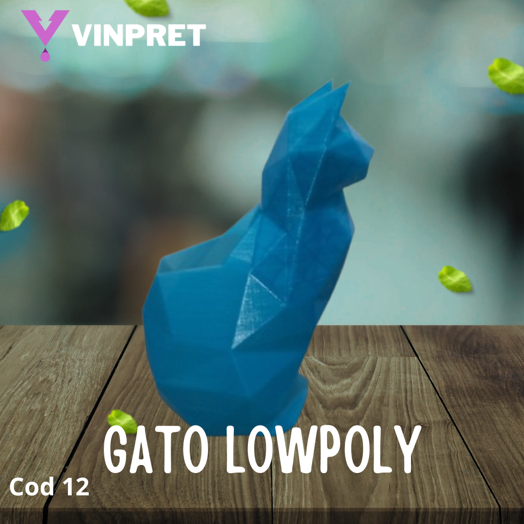 Maceta Gato LowPoly - Imagen 3