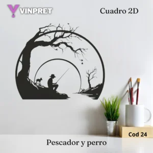 Cuadro 2d - Pescador y perro