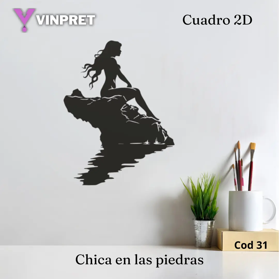 Cuadro 2d - Chica en las piedras