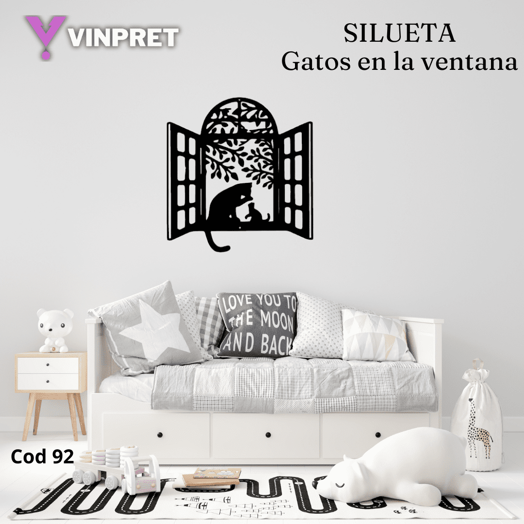 Silueta - Gatos en la ventana