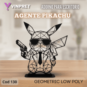 Adorno Para Escritorio - Agente Pikachu Geometric Low Poly