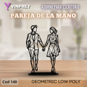 Adorno Para Escritorio - Pareja de la mano Geometric Low Poly