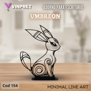 Adorno Para Escritorio - Umbreon Minimal Line Art