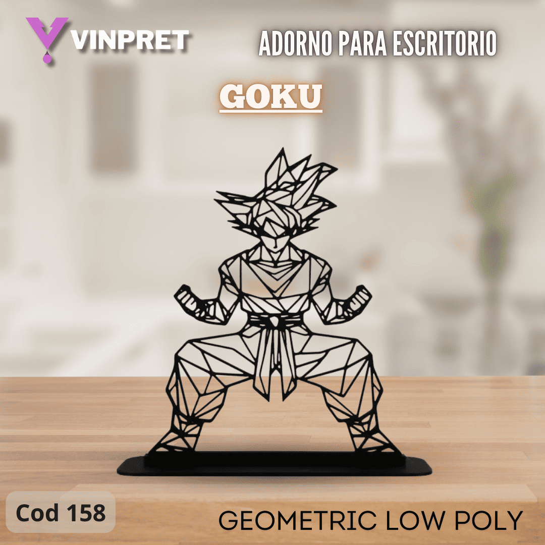 Adorno Para Escritorio - Goku Geometric Low Poly
