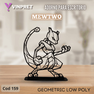 Adorno Para Escritorio - Mewtwo Geometric Low Poly