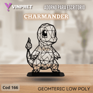 Adorno Para Escritorio - Geometric Low Poly - Charmander