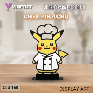 Adorno Para Escritorio - Chef Pikachu 4 Colores Display Art
