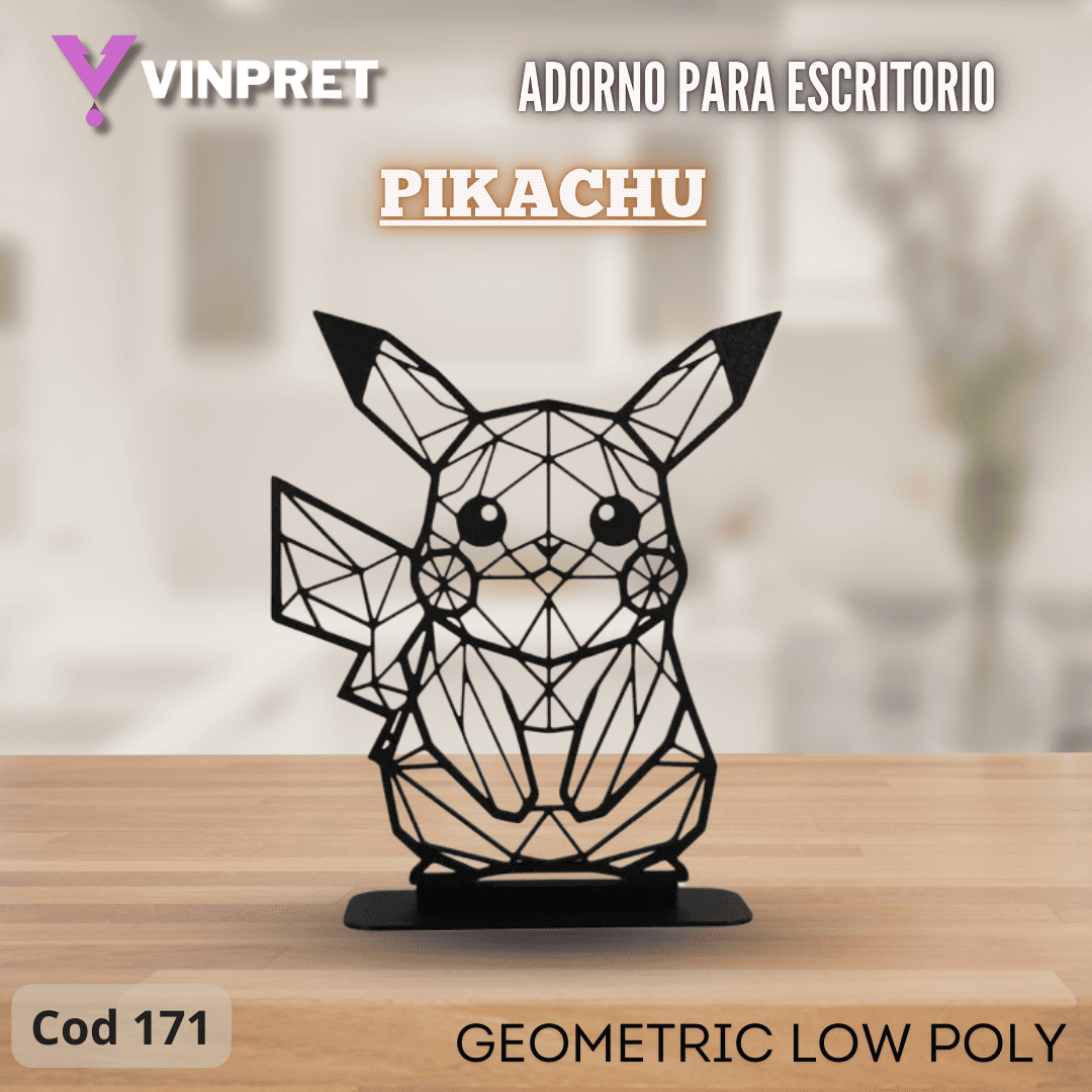 Adorno Para Escritorio - Pikachu Geometric Low Poly