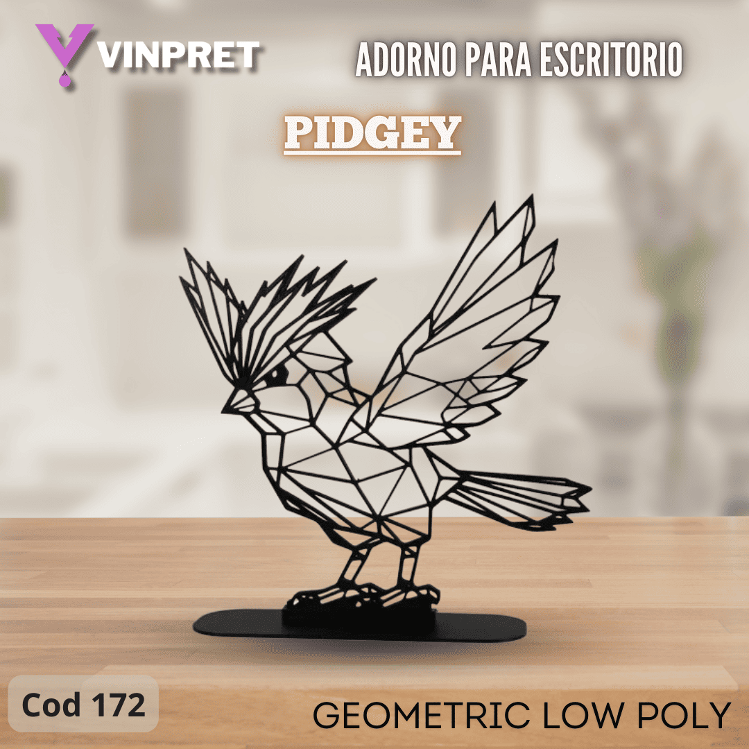 Adorno Para Escritorio - Pidgey Geometric Low Poly