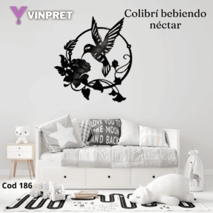 Cuadro Colibrí bebiendo néctar