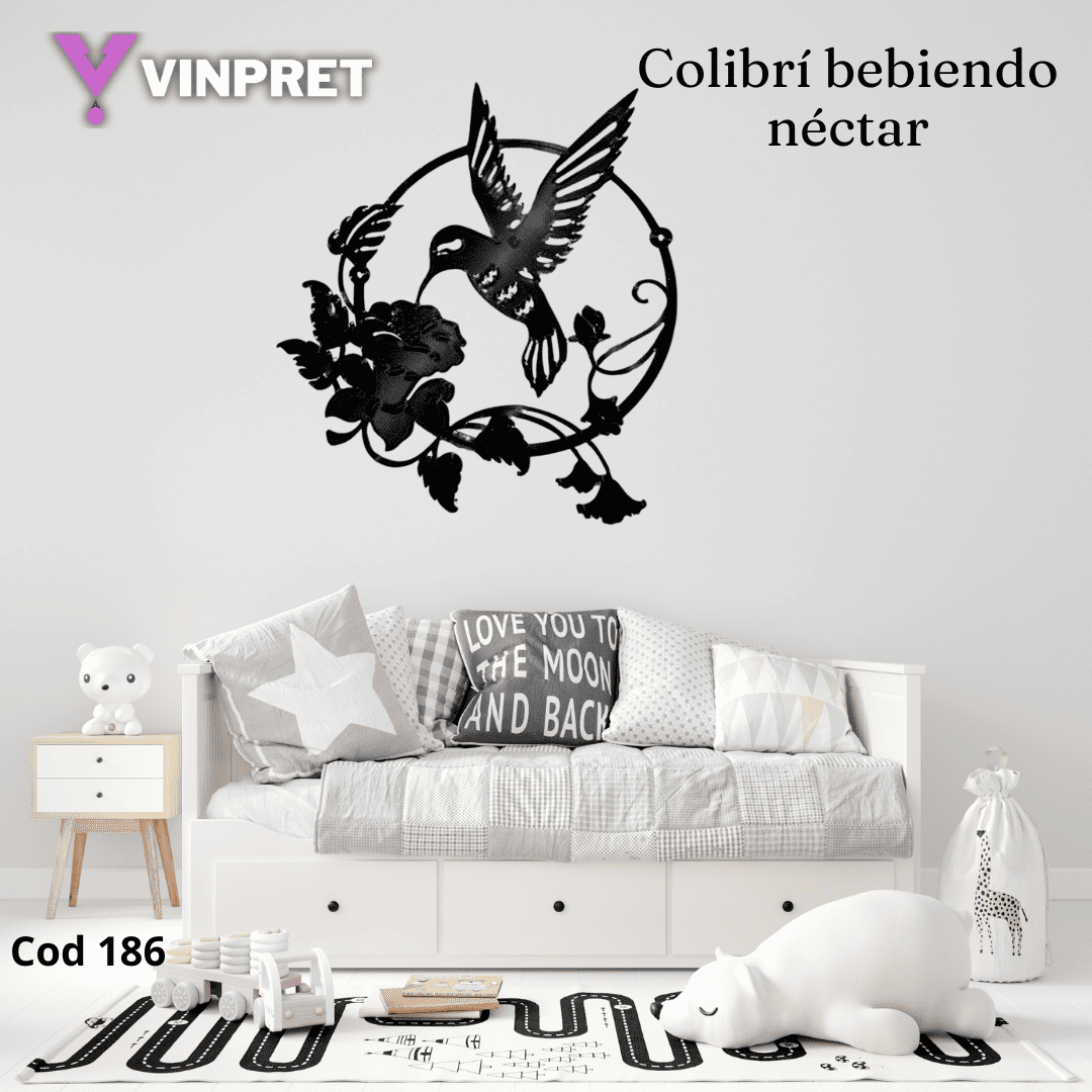 Cuadro Colibrí bebiendo néctar