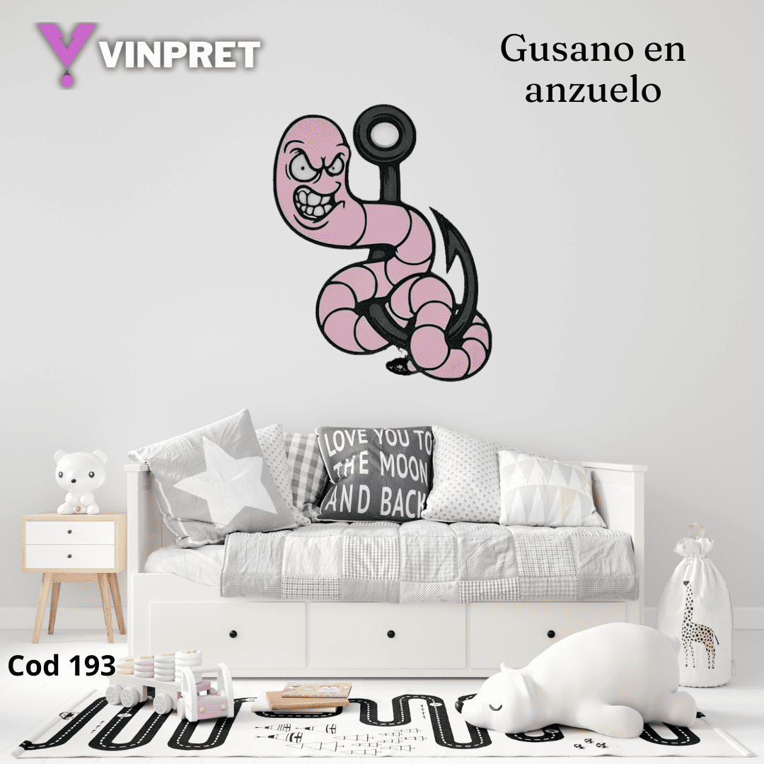 Cuadro Gusano en anzuelo (4 colores)