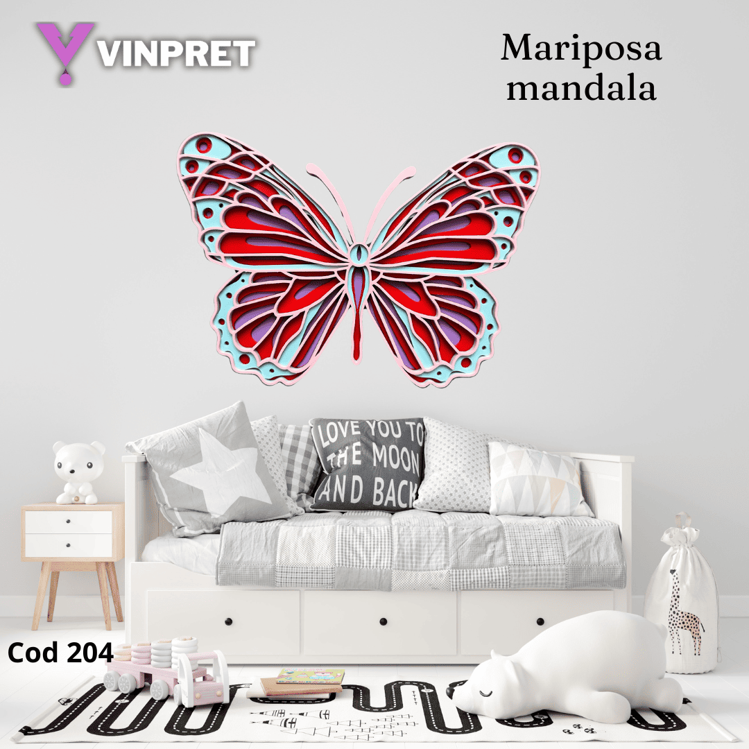 Cuadro Mariposa Mandala (4 colores)