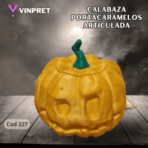 Calabaza porta caramelos articulada