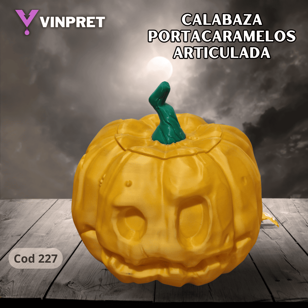 Calabaza porta caramelos articulada