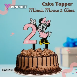 Cake Topper Minnie Mouse 2 Años