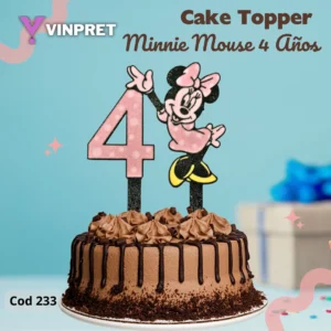 Cake Topper Minnie Mouse 4 Años