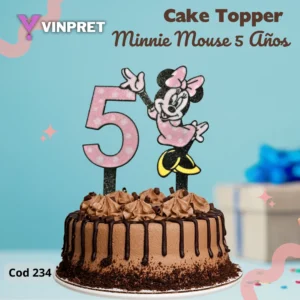 Cake Topper Minnie Mouse 5 Años