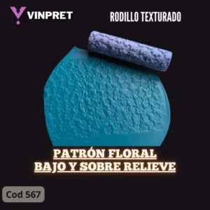 Rodillo Texturado - Patrón floral - Bajo y sobre relieve