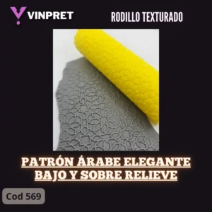 Rodillo Texturado - Patrón árabe elegante - Bajo y sobre relieve