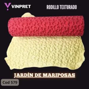 Rodillo Texturado - Jardín de mariposas - Bajo y sobre relieve