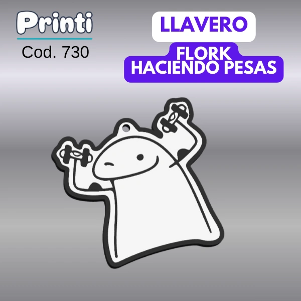 Llavero - Flork haciendo pesas (730-3)