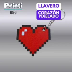 Llavero - Corazón pixelado (986-3)